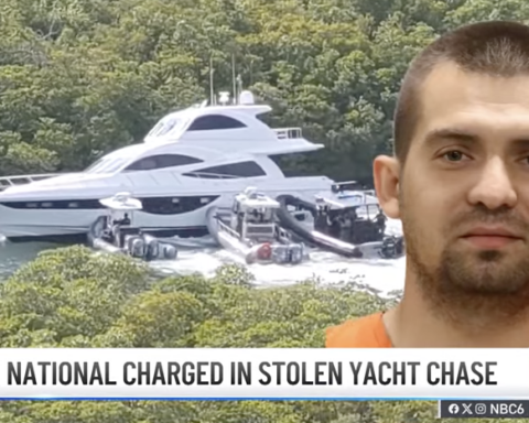 Russian man Nikolai Vilkov and the yacht he stole